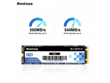 Ổ cứng SSD M2 SATA Bestoss S202 128GB/256GB/512GB/1TB - Đọc/Ghi 550/520MB/s (M2 SATA, M2.2280)